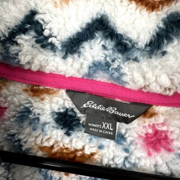 Eddie Bauer Women's Fleece Pullover 1/4 zip Aztec Pattern Size XXL - Picture 4 of 5